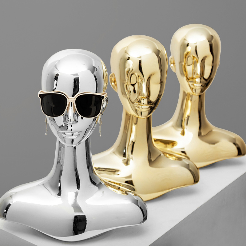 Body Jewelry Store - Clothing Store Mannequin Head Model Electroplated