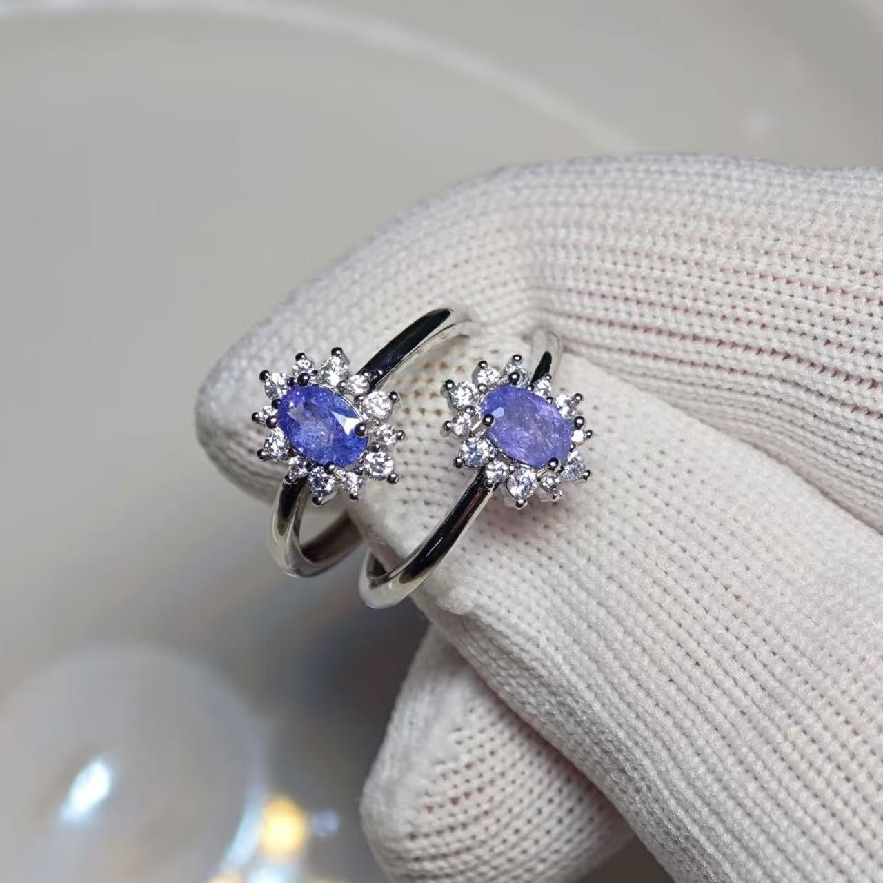 Body Jewelry High Quality - Natural Tanzanite Ring Adjustable Female Ring