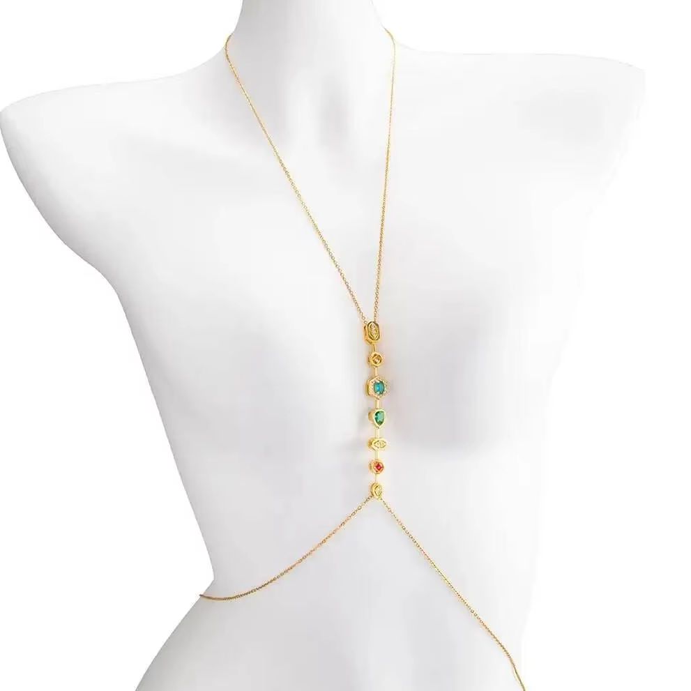 Body Jewelry Chains - PuRui Exquisite Colorful Zircon Stainless Steel