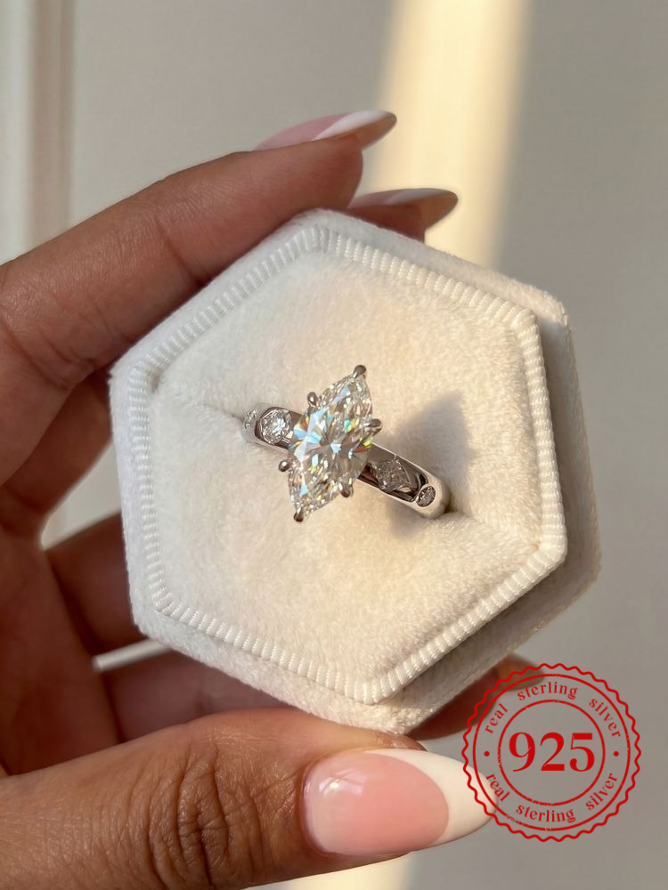 Body Jewelry High Quality - 925 Sterling Silver Fashion Zircon Marquise