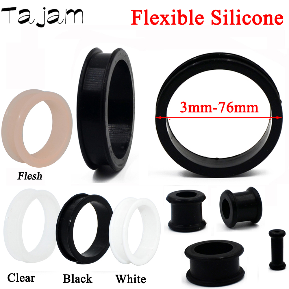 Body Jewelry Gauge Sizes - 1Pair 3mm-76mm Big Size Hollow Black