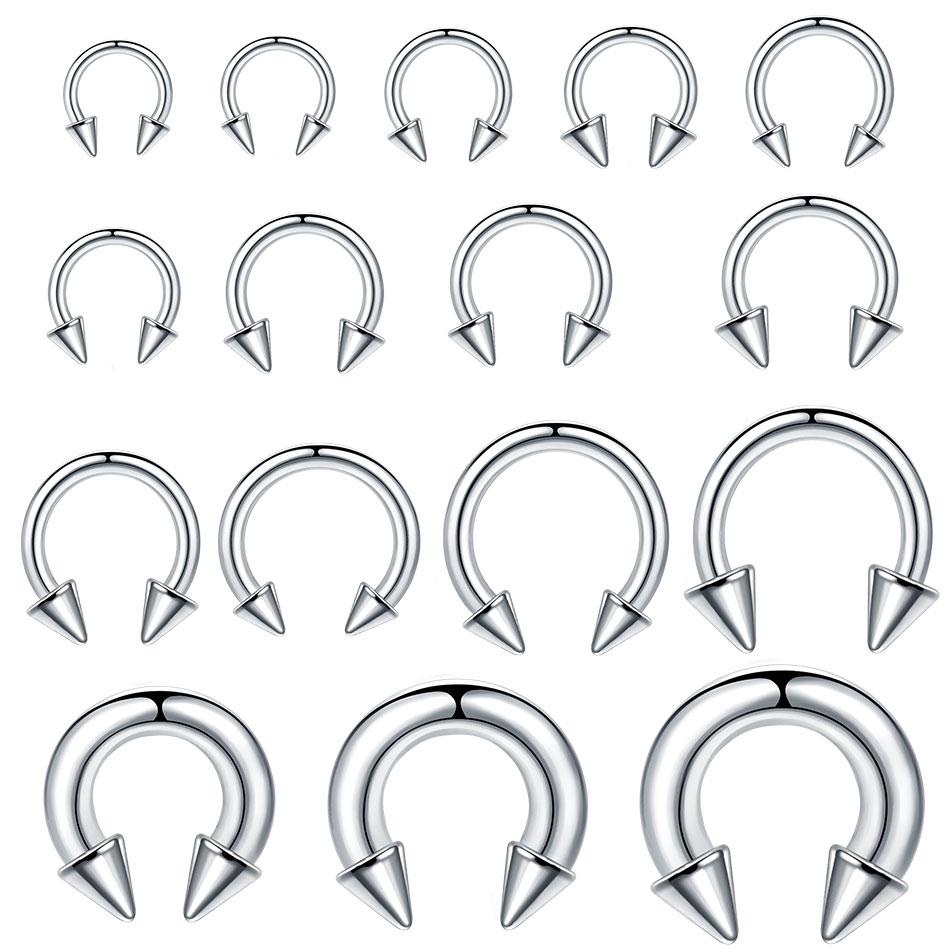 Body Jewelry Gauge Sizes - 1PC Stainless Steel Big Size Horseshoe