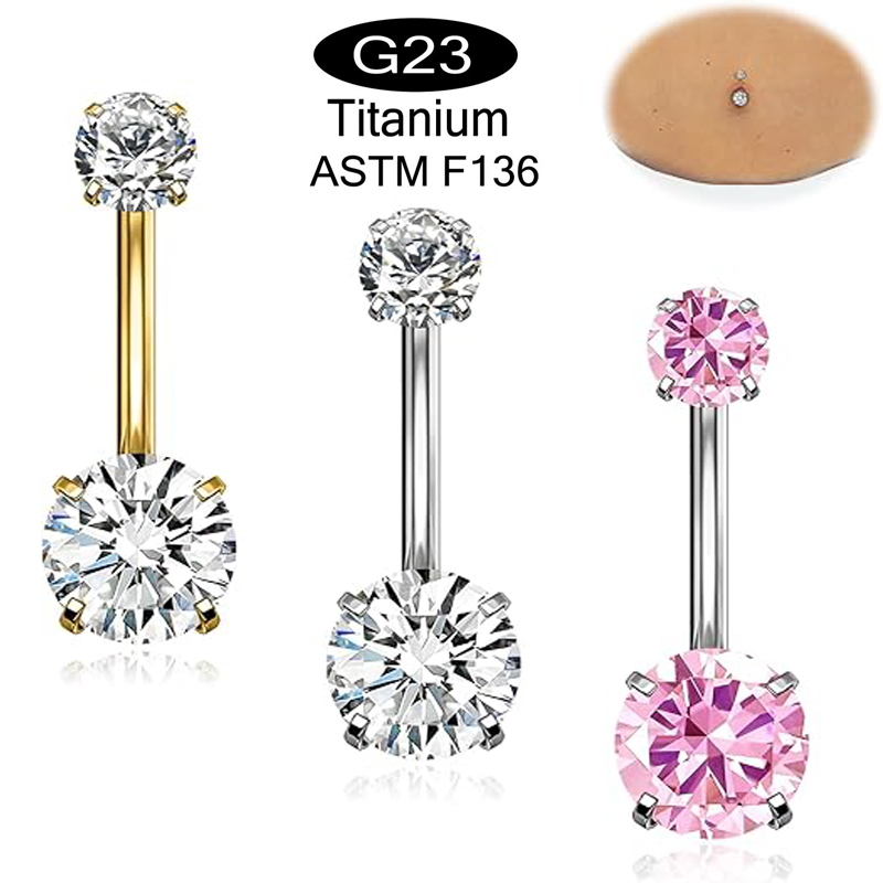 Belly Bar Titanium - 1PC G23 Titanium Belly Button Rings