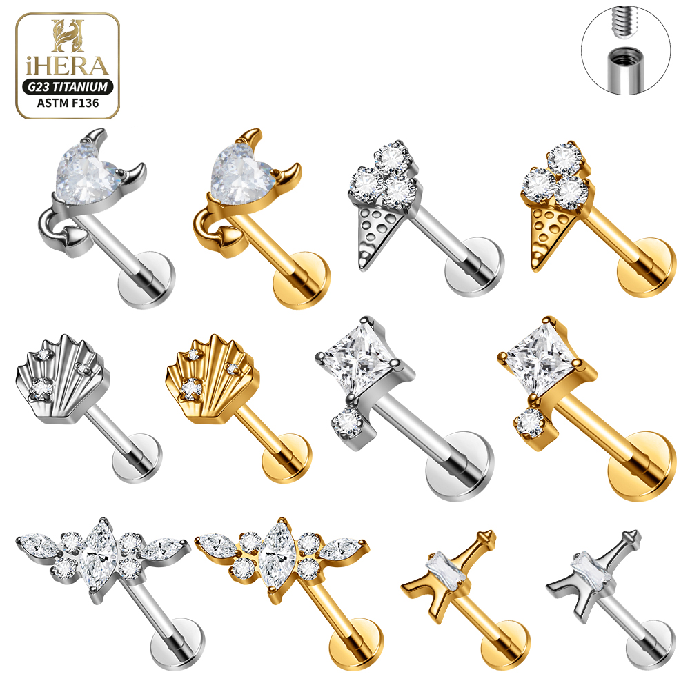 F136 Titanium Piercing Stud Co - огляд і ціна Body Jewelry Vertical Labret