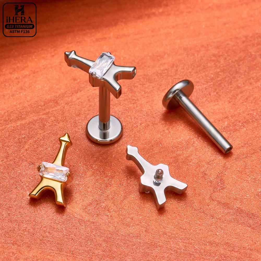 F136 Titanium Piercing Stud Co - огляд і ціна Body Jewelry Vertical Labret