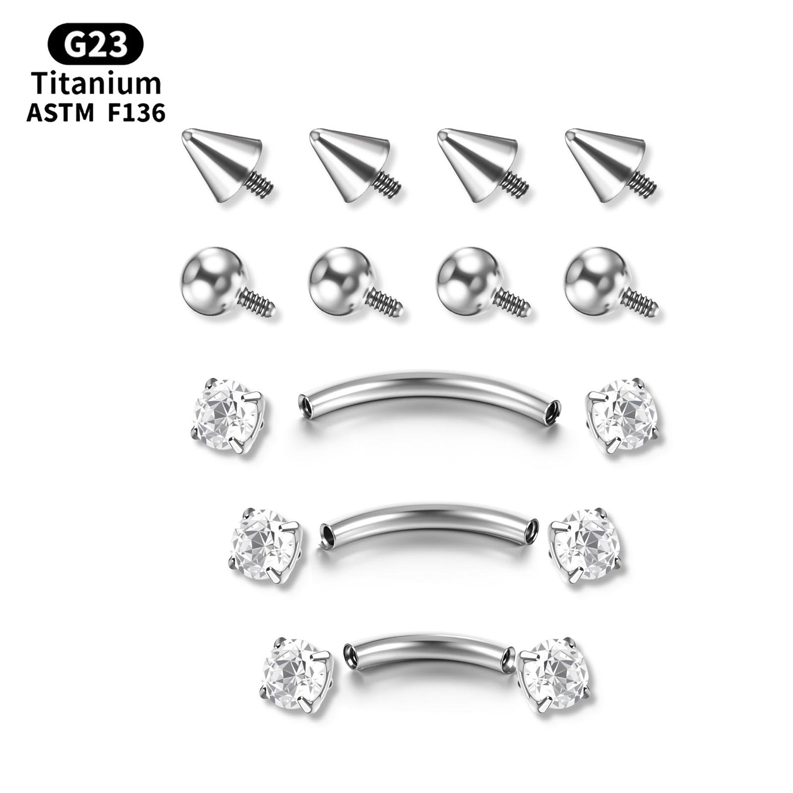 17Pcs/Set Titanium Internal Th - огляд і ціна Body Jewelry Vertical Labret