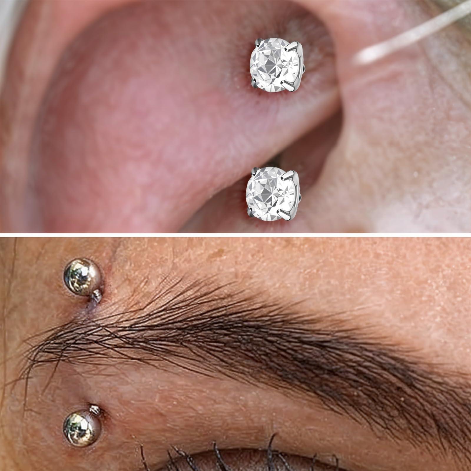17Pcs/Set Titanium Internal Th - огляд і ціна Body Jewelry Vertical Labret