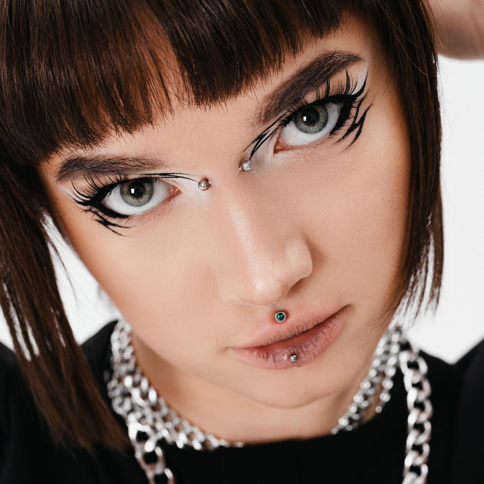 17Pcs/Set Titanium Internal Th - огляд і ціна Body Jewelry Vertical Labret