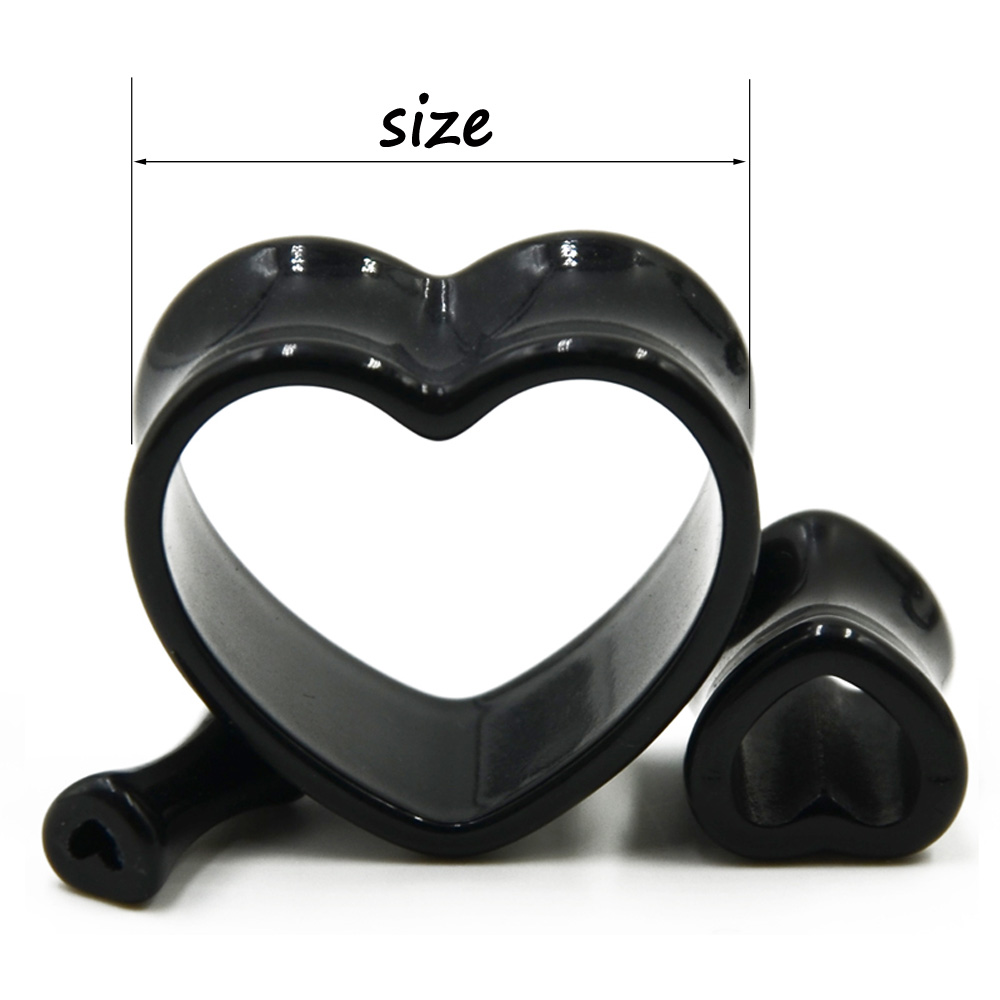 Acrylic Love Black White Heart - огляд і ціна Body Jewelry Ear Gauges