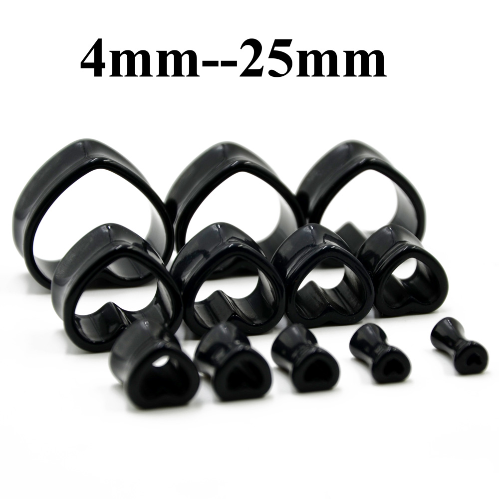 Acrylic Love Black White Heart - огляд і ціна Body Jewelry Ear Gauges
