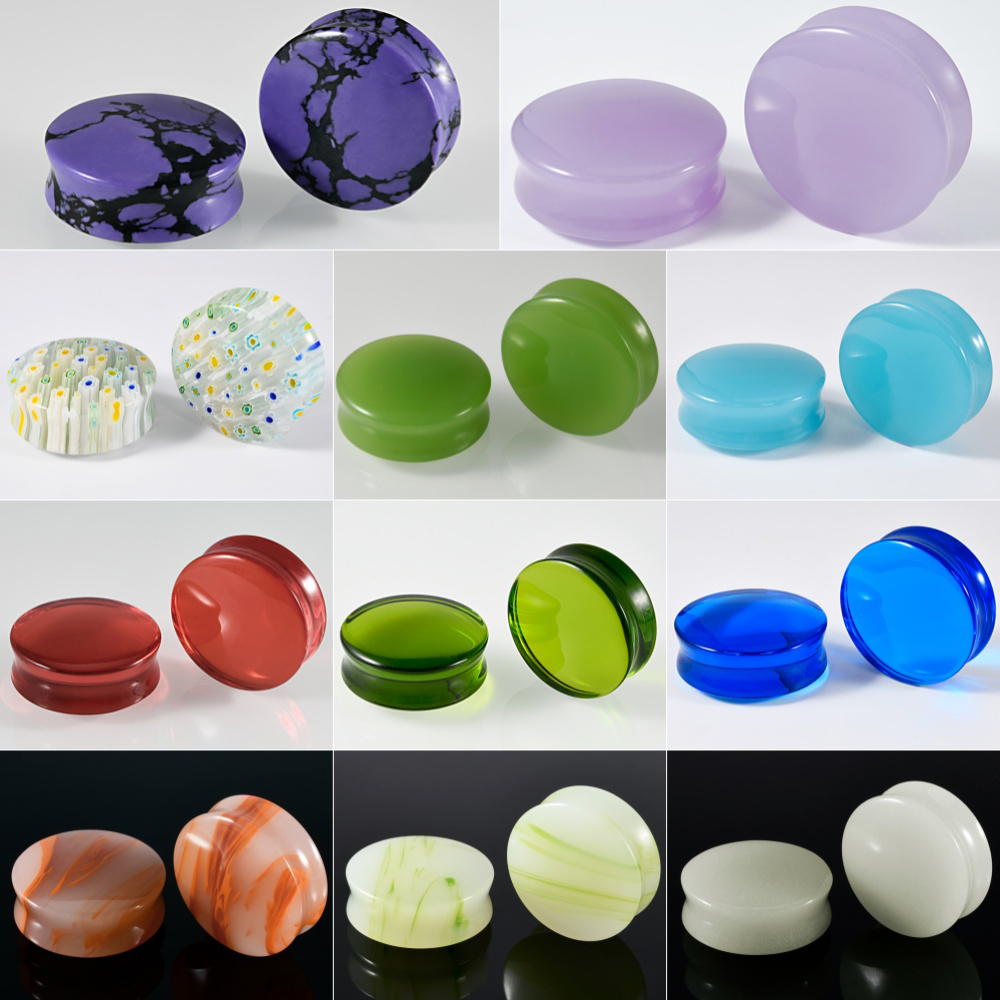 1/2/22PCS Glass&Stone Round Ea - огляд і ціна Body Jewelry Ear Gauges