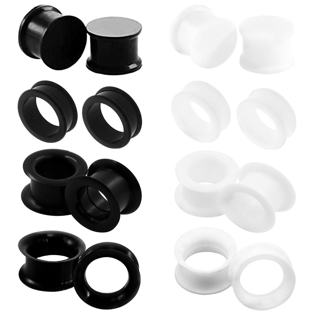 2/16pcs White Black Flexible T - огляд і ціна Body Jewelry Gauge Sizes