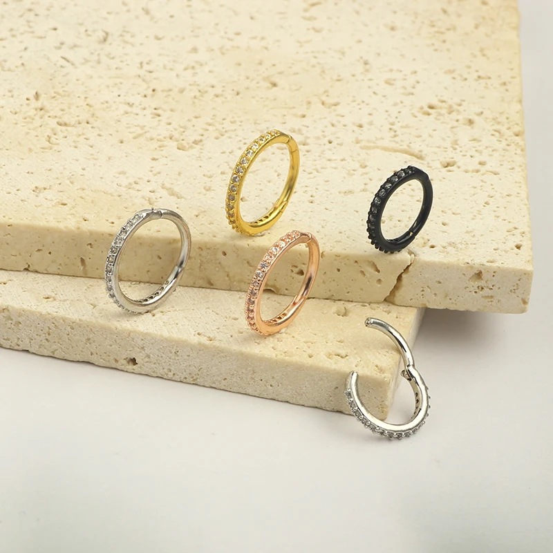 16G Clear CZ Nose Ring Hoop 31 - огляд і ціна Body Jewelry And Piercing