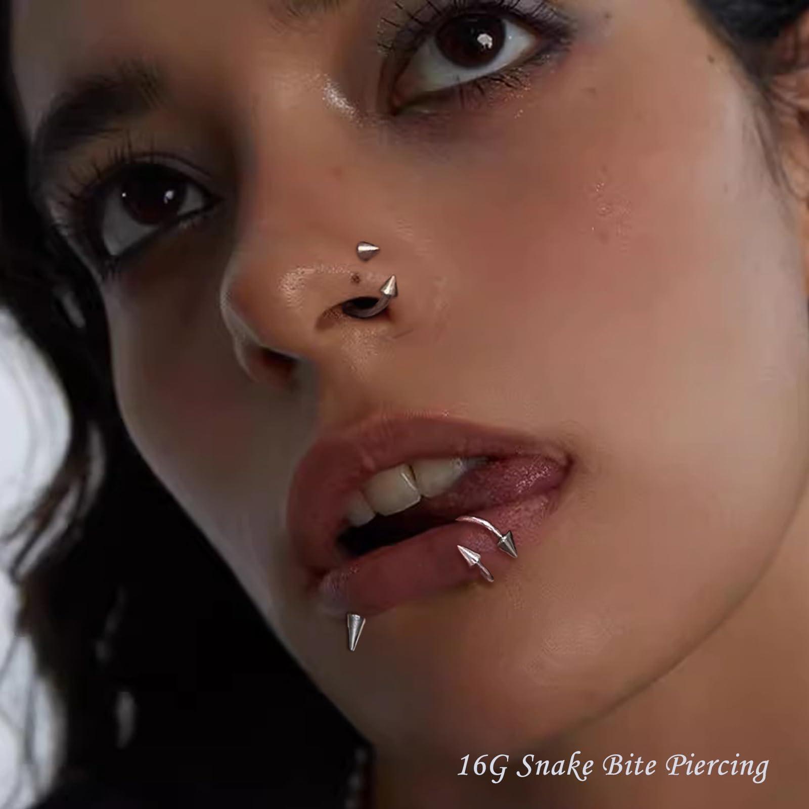 34pcs/Set 16G Snake Bite Pierc - огляд і ціна Body Jewelry Vertical Labret