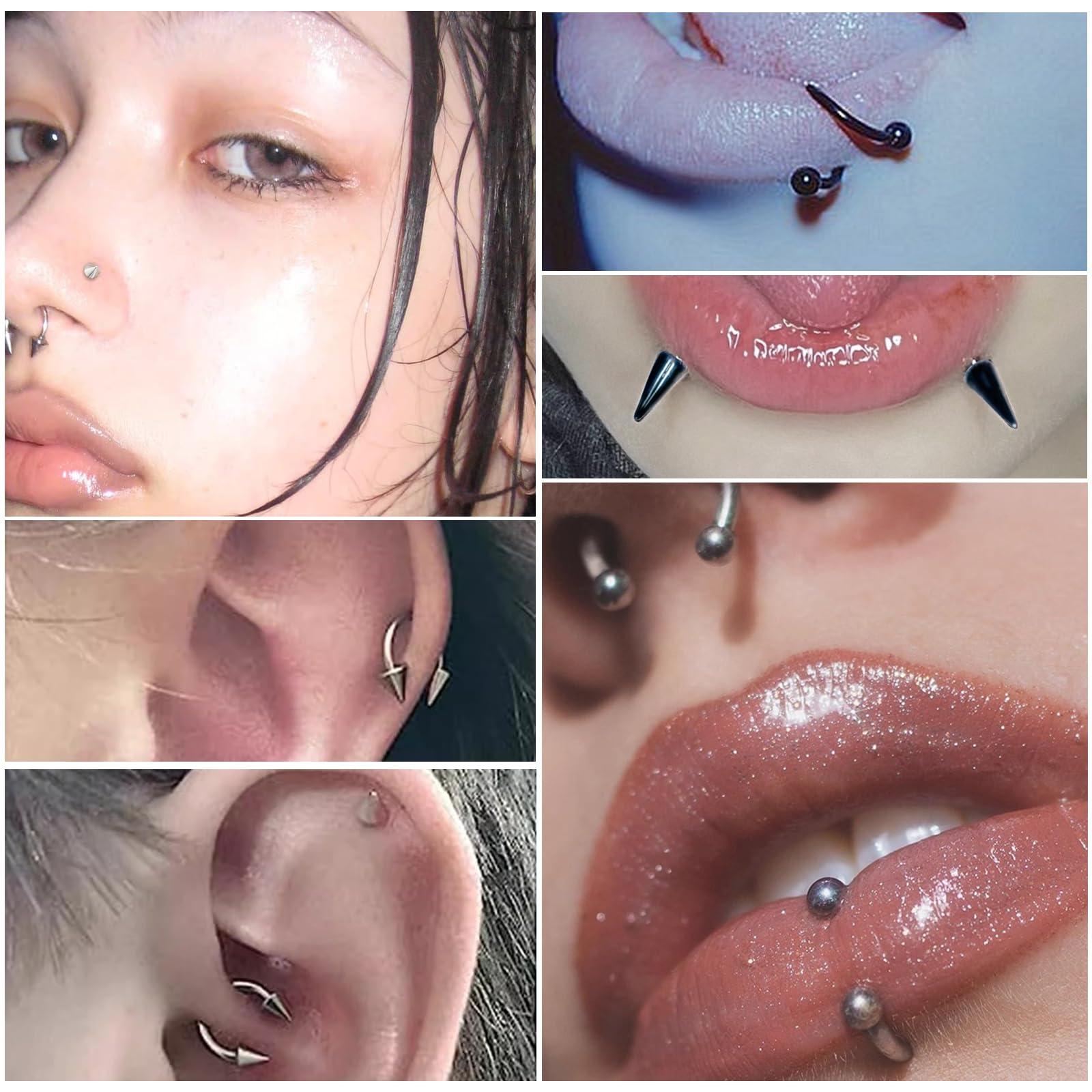 34pcs/Set 16G Snake Bite Pierc - огляд і ціна Body Jewelry Vertical Labret