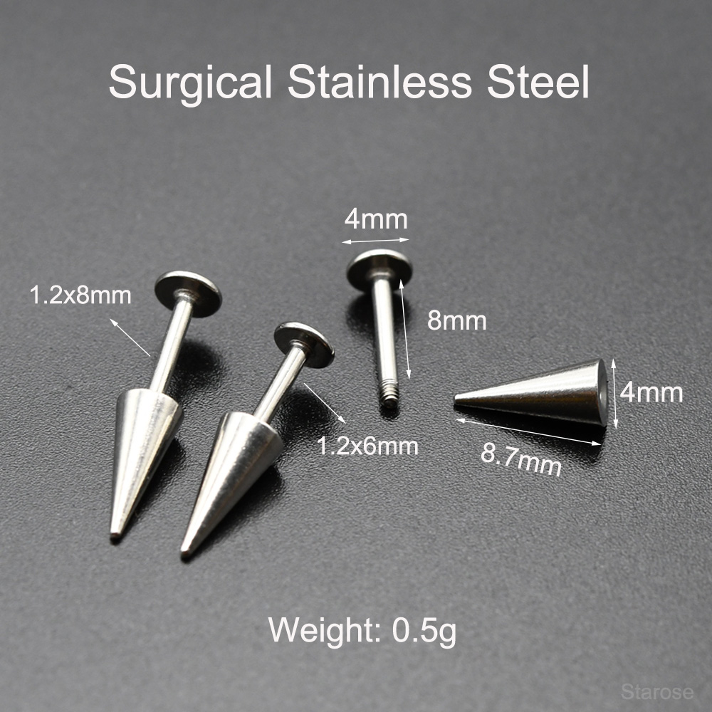 Starose 2Pcs Gothic Cone Stain - огляд і ціна Body Jewelry Vertical Labret