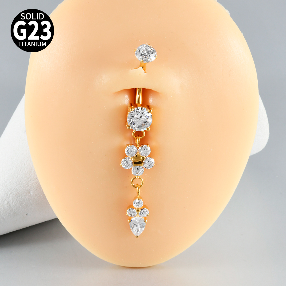 1PC Titanium Carved Zircon Bel - огляд і ціна Belly Bar Titanium