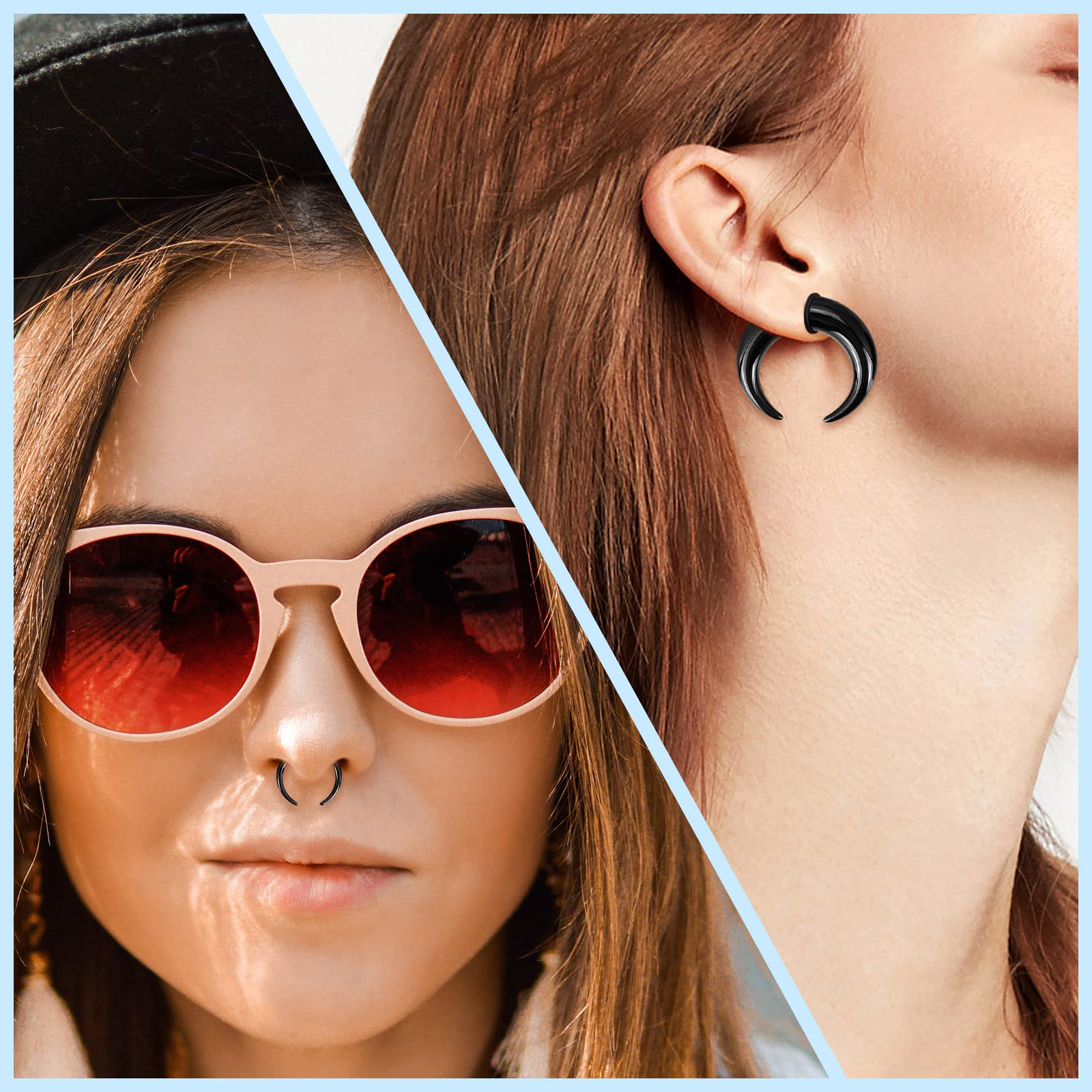 18Pcs Acrylic Septum Pincher T - огляд і ціна Body Jewelry Ear Gauges