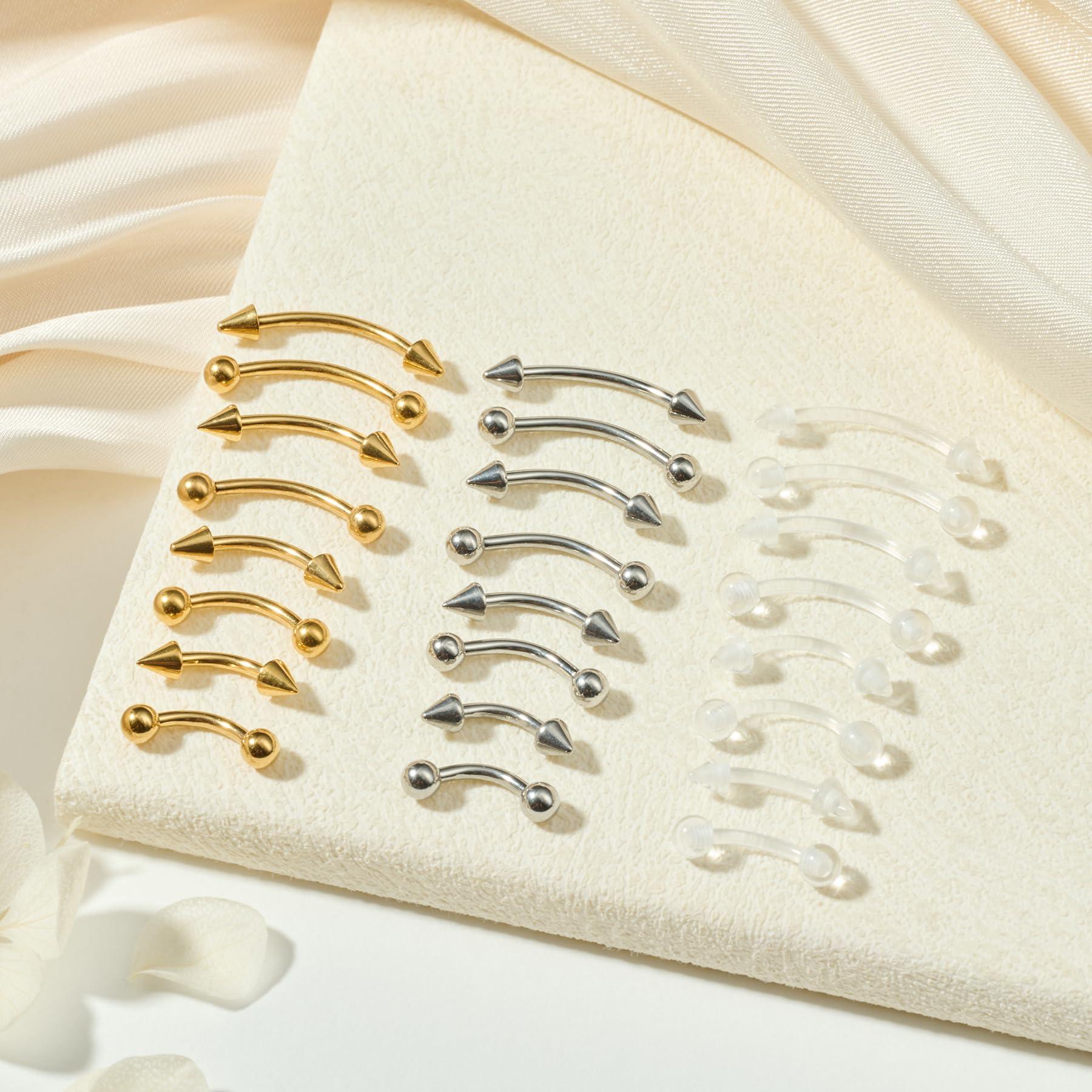 24pcs 16G Stainless Steel Curv - огляд і ціна Body Jewelry Vertical Labret