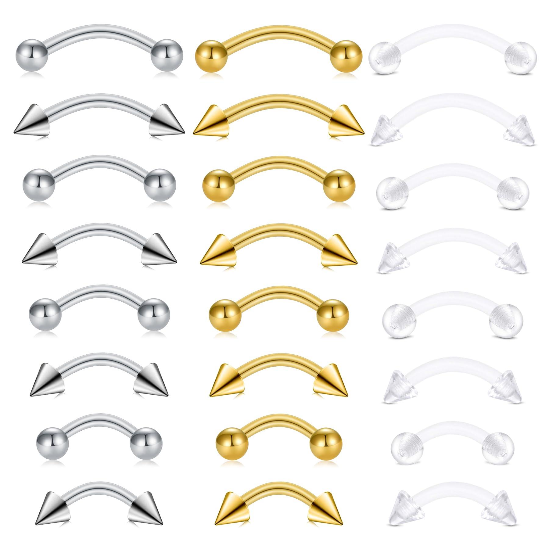 24pcs 16G Stainless Steel Curv - огляд і ціна Body Jewelry Vertical Labret