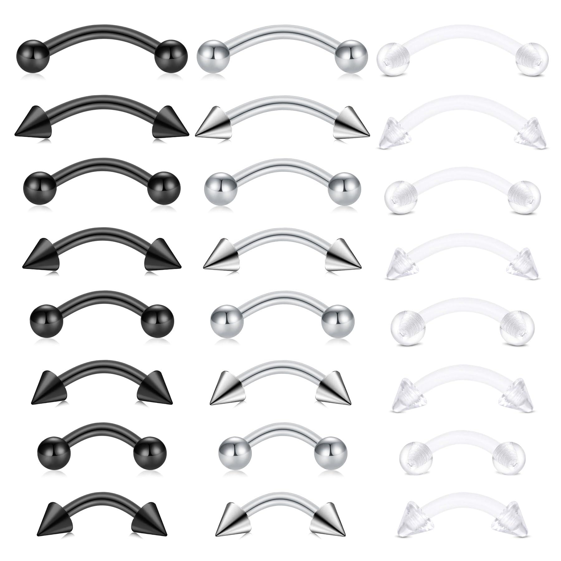 24pcs 16G Stainless Steel Curv - огляд і ціна Body Jewelry Vertical Labret