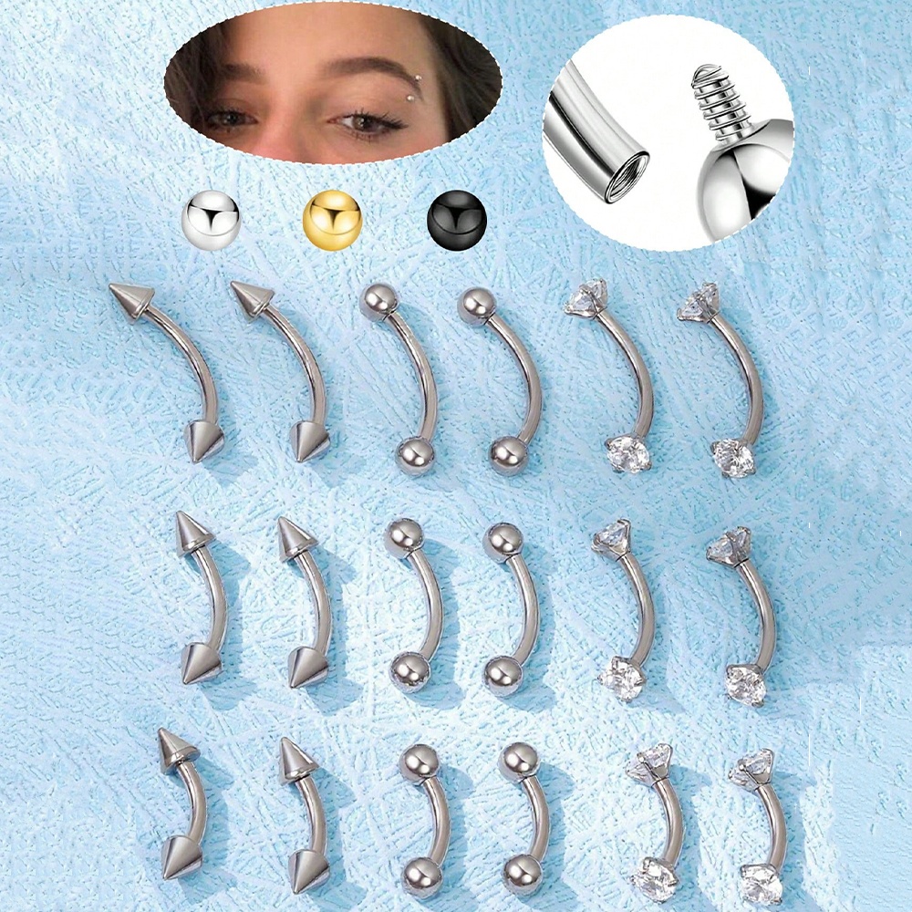 6pcs 16G Stainless Steel Small - огляд і ціна Body Jewelry Vertical Labret