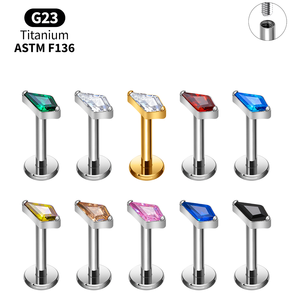 Titanium Kite CZ Internal Thre - огляд і ціна Body Jewelry Vertical Labret
