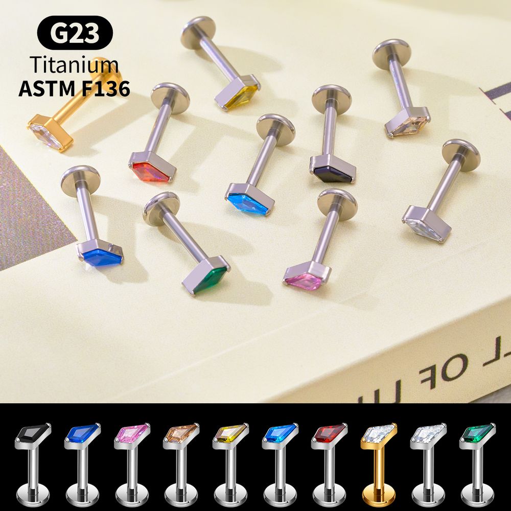 Titanium Kite CZ Internal Thre - огляд і ціна Body Jewelry Vertical Labret