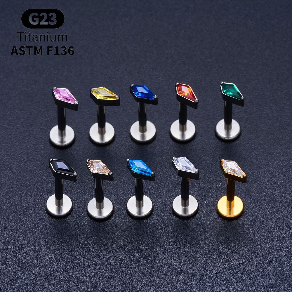 Titanium Kite CZ Internal Thre - огляд і ціна Body Jewelry Vertical Labret