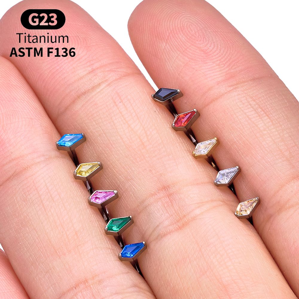 Titanium Kite CZ Internal Thre - огляд і ціна Body Jewelry Vertical Labret