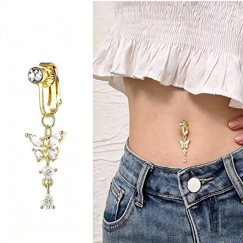 1Pc Butterfly Design CZ Fake B - огляд і ціна Body Jewelry And Piercing