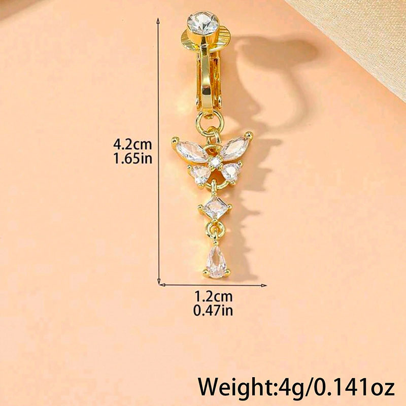 1Pc Butterfly Design CZ Fake B - огляд і ціна Body Jewelry And Piercing