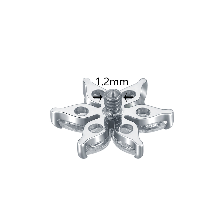 1/5PCS Titanium Crystal Flower - огляд і ціна Belly Bar Titanium
