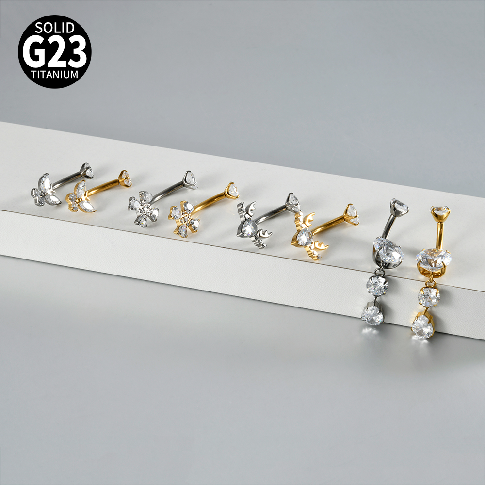 1PC Titanium Flower/Butterfly  - огляд і ціна Belly Bar Titanium