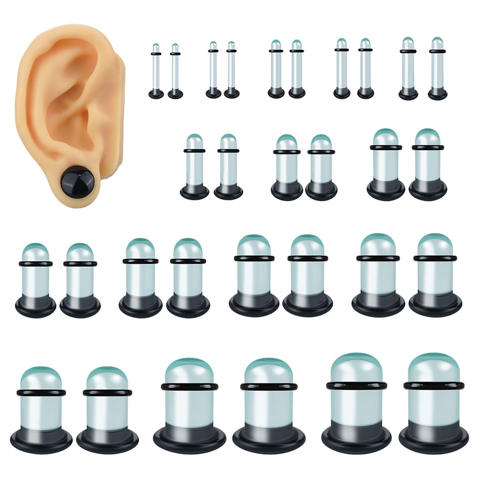 2pcs Glass Ear Gauges Stretchi - огляд і ціна Body Jewelry Ear Gauges