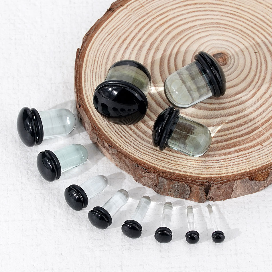 2pcs Glass Ear Gauges Stretchi - огляд і ціна Body Jewelry Ear Gauges