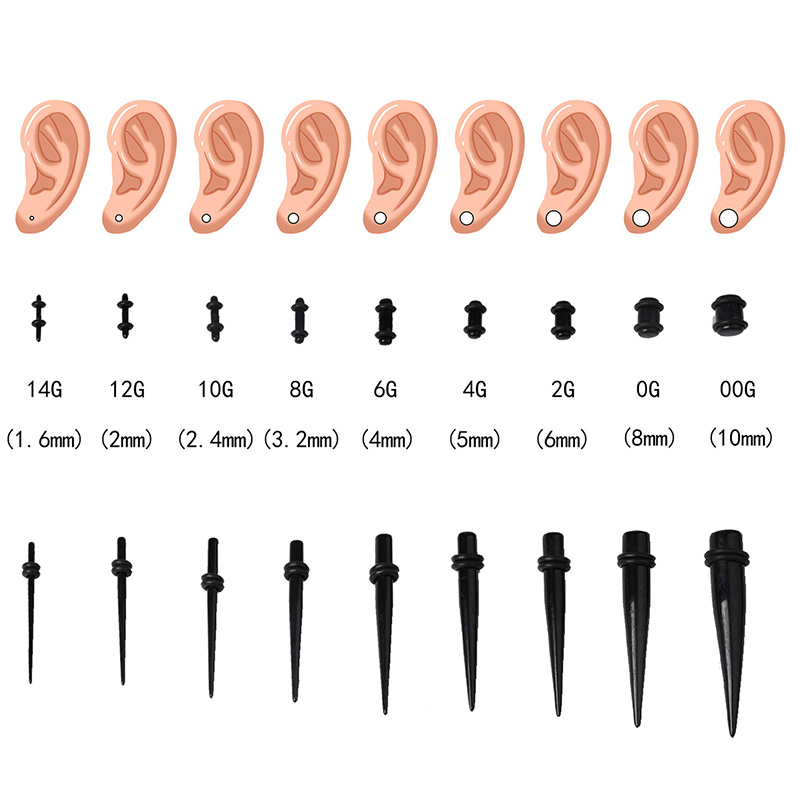 50pcs Acrylic Spike Ear Gauges - огляд і ціна Body Jewelry Ear Gauges