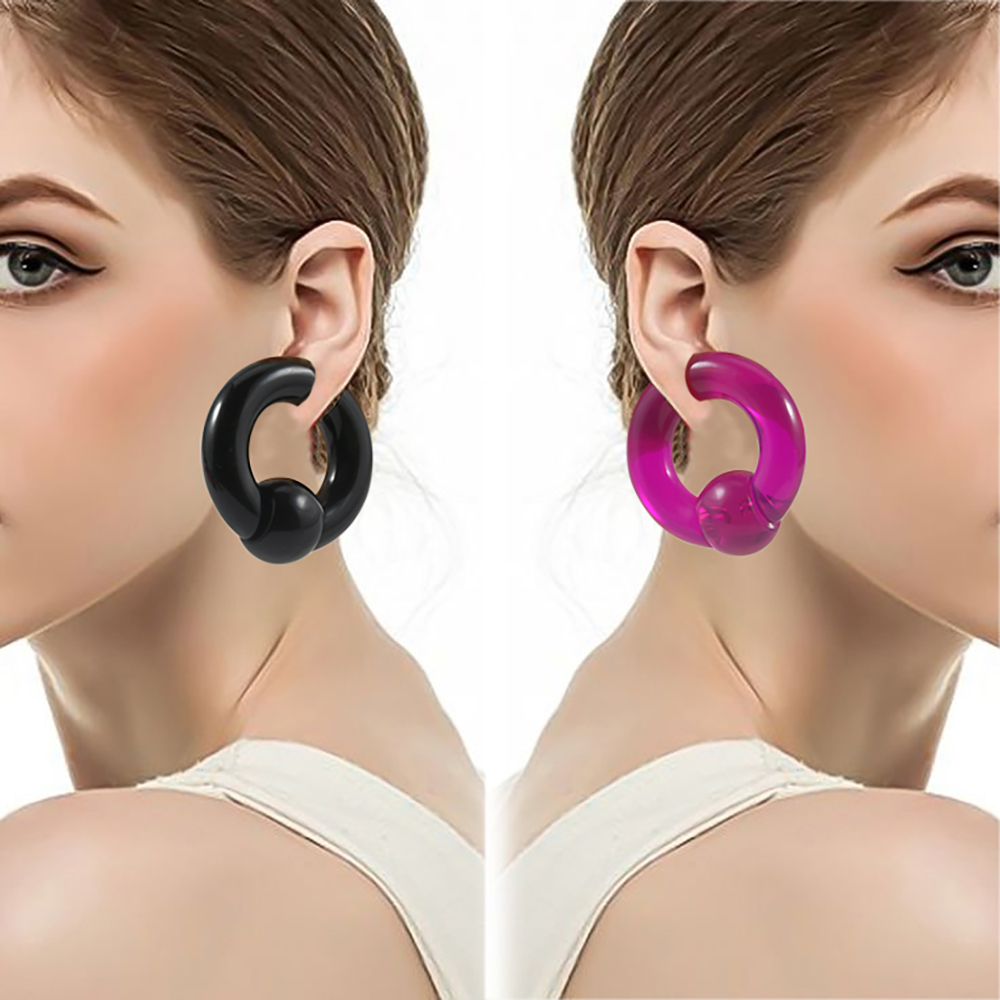 2/1PCS Colorful Acrylic BCR Bi - огляд і ціна Body Jewelry Gauge Sizes