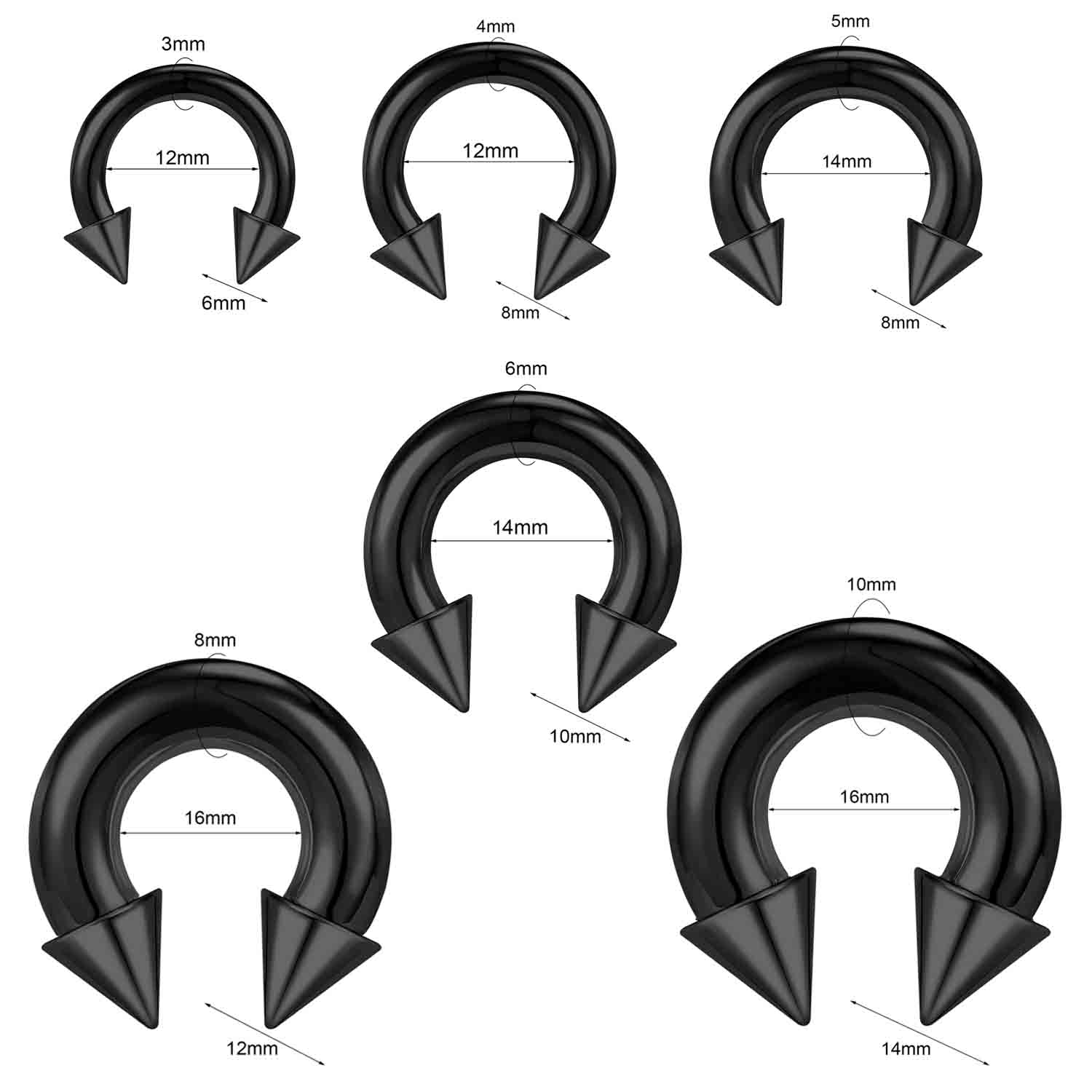1/2 Pcs Large Size Surgical St - огляд і ціна Body Jewelry Gauge Sizes
