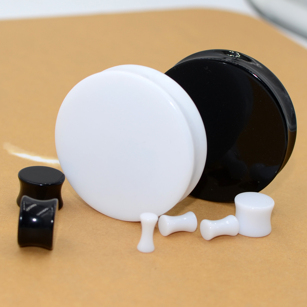 2Pair Acrylic Ear plugs White& - огляд і ціна Body Jewelry Gauge Sizes