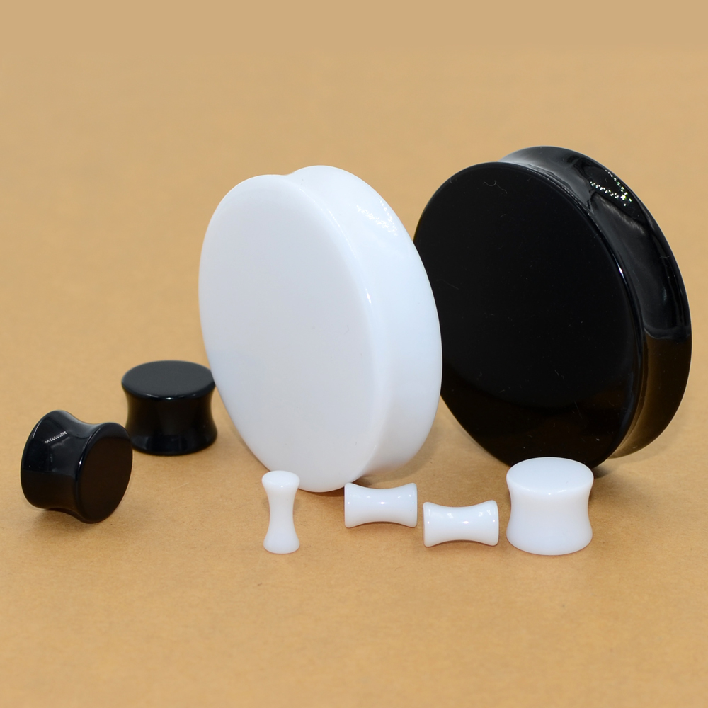 2Pair Acrylic Ear plugs White& - огляд і ціна Body Jewelry Gauge Sizes