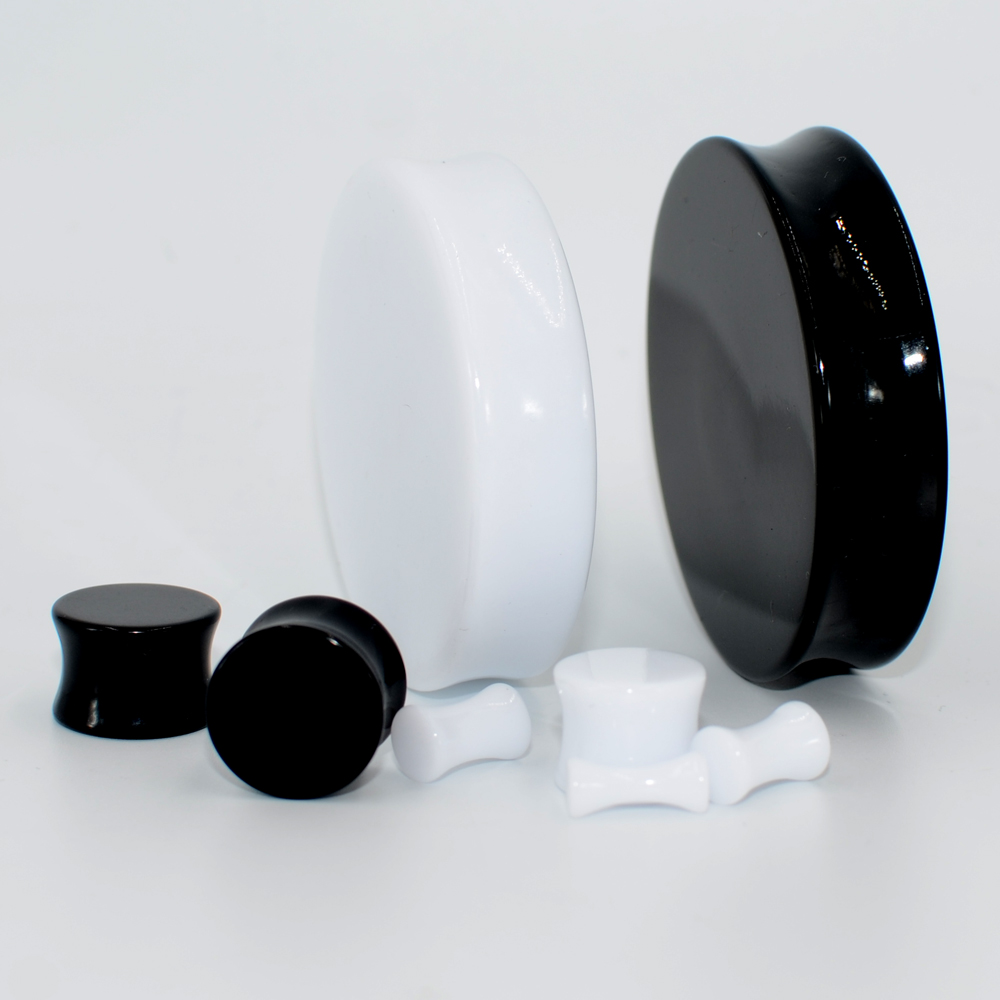 2Pair Acrylic Ear plugs White& - огляд і ціна Body Jewelry Gauge Sizes