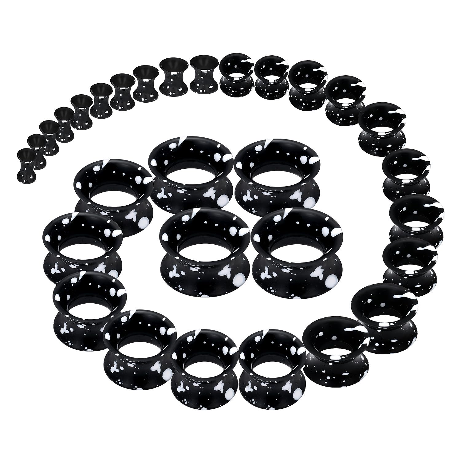 2Pcs Black Silicone Ear Gauges - огляд і ціна Body Jewelry Gauge Sizes