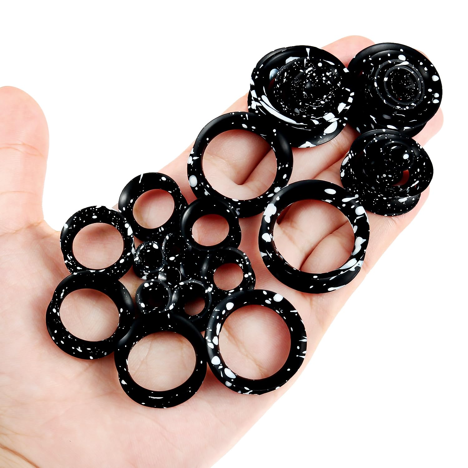 2Pcs Black Silicone Ear Gauges - огляд і ціна Body Jewelry Gauge Sizes