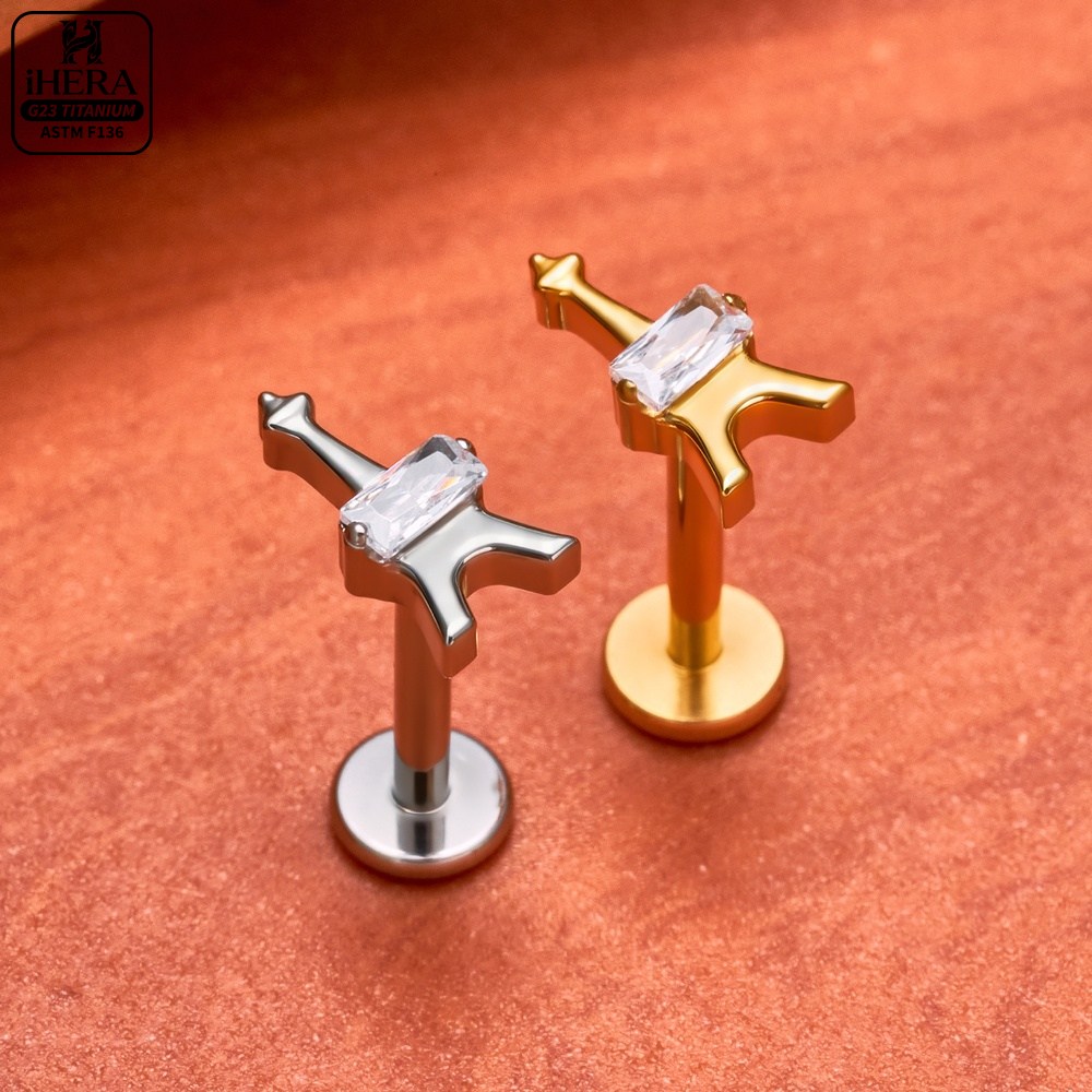 G23 Titanium Labret Segment He - огляд і ціна Body Jewelry Vertical Labret