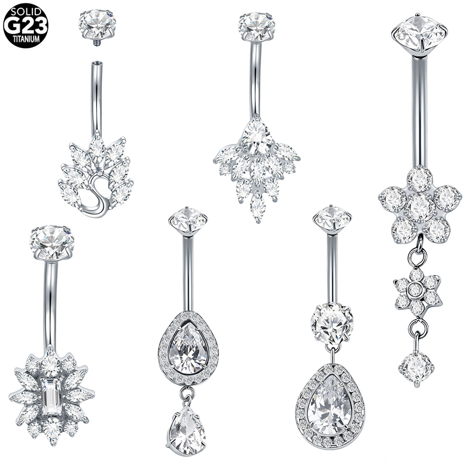 1Pc G23 Titanium Dangle Belly  - огляд і ціна Belly Bar Titanium