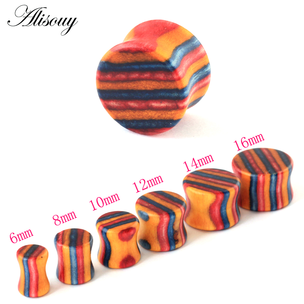 1PC Fashion Ear Plugs Wood Fle - огляд і ціна Body Jewelry Ear Gauges