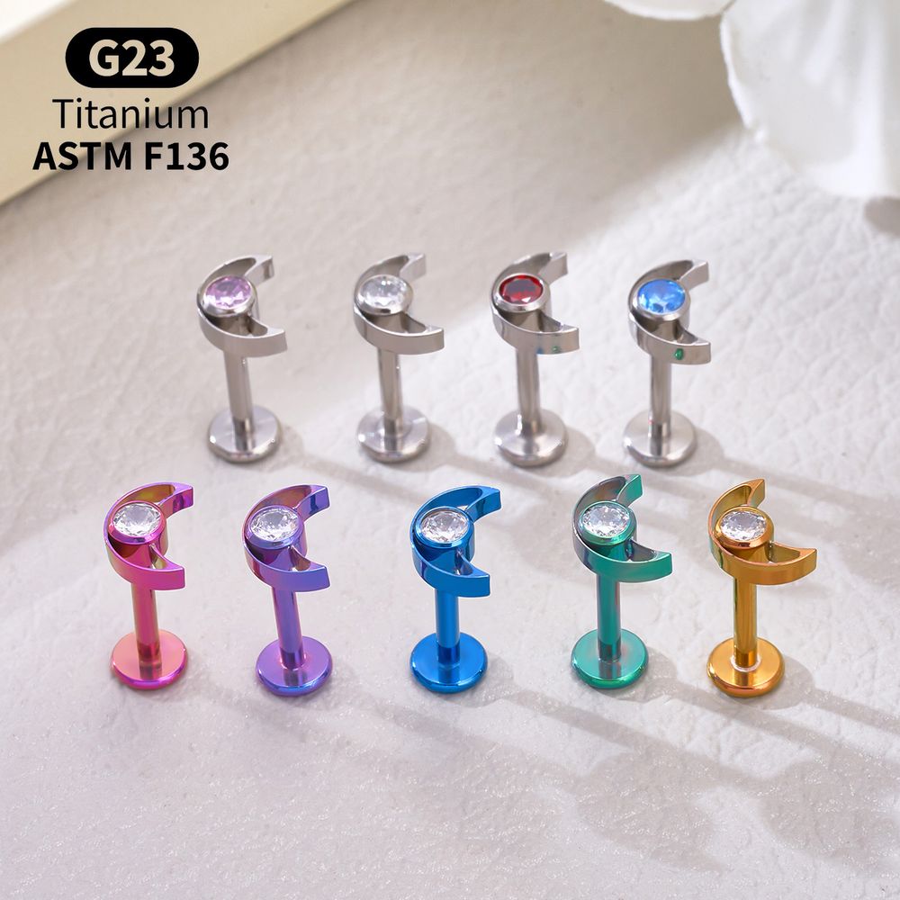 G23 Titanium Star Moon Labret  - огляд і ціна Body Jewelry Vertical Labret