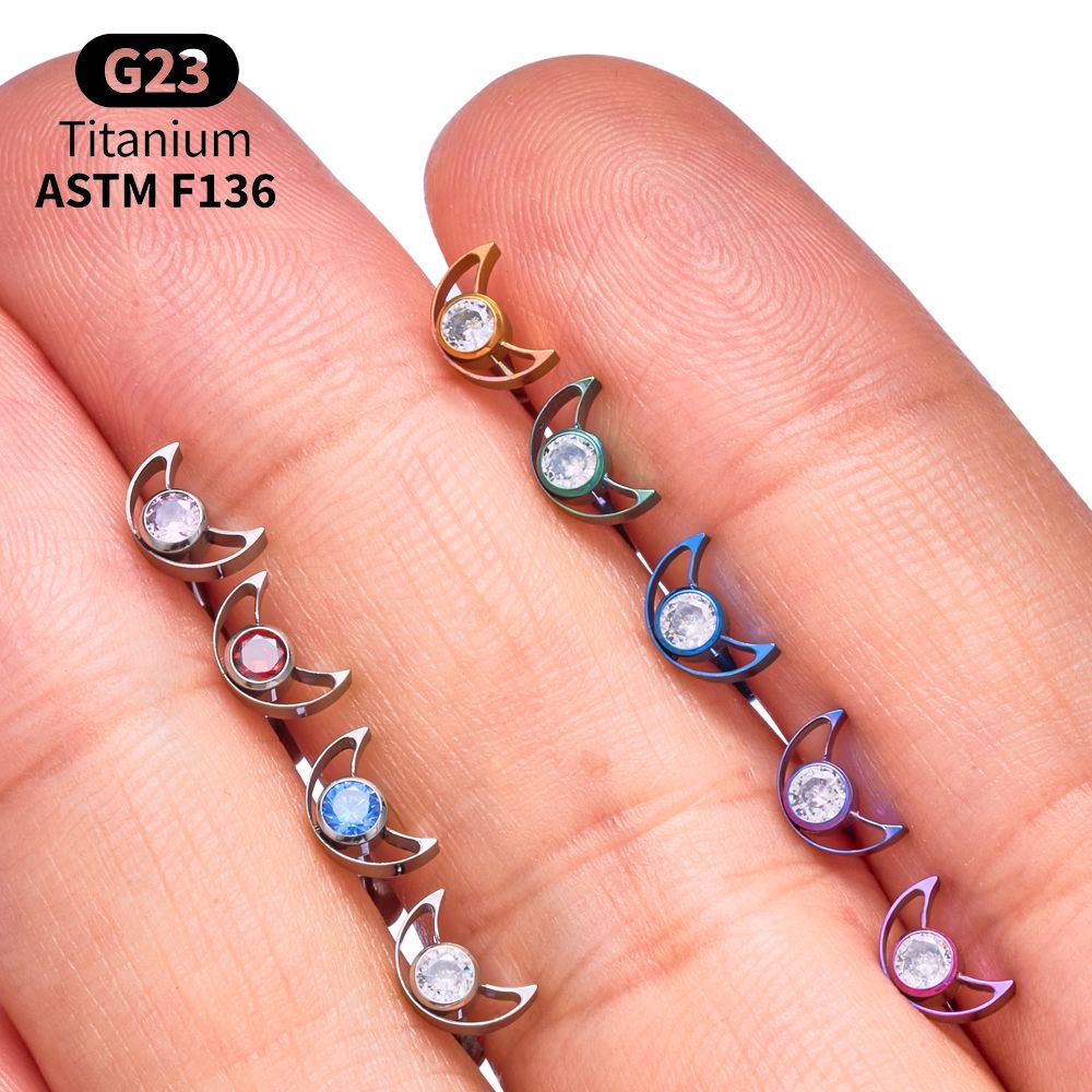 G23 Titanium Star Moon Labret  - огляд і ціна Body Jewelry Vertical Labret