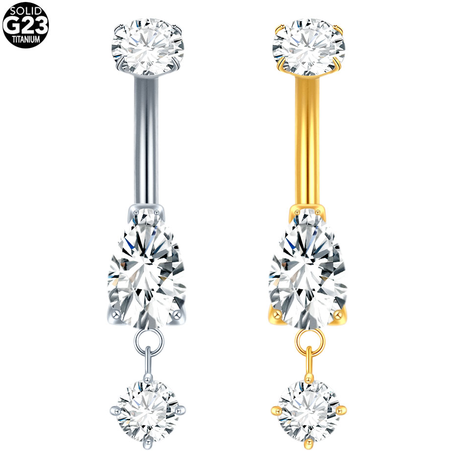 1/5PCS Titanium Crystal Zircon - огляд і ціна Belly Bar Titanium